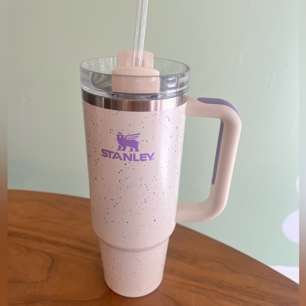 Stanley Cream and Purple speckled 30oz